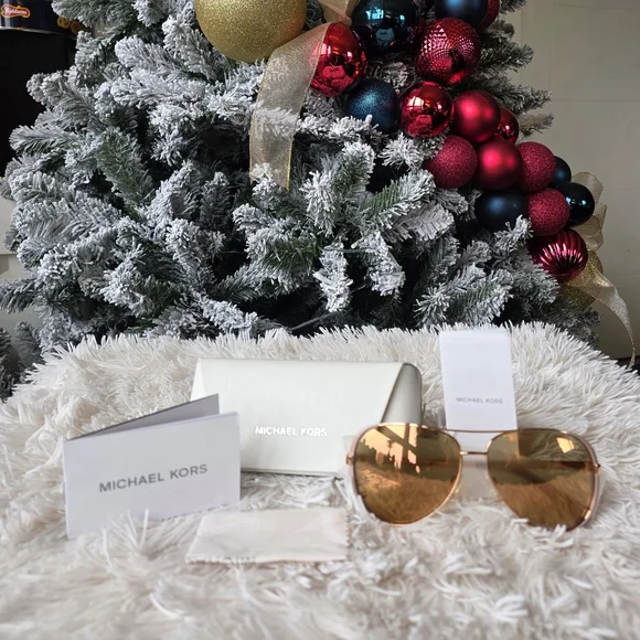 Michael Kors Gold Aviator Sunglasses with Case - Picture 2 of 5